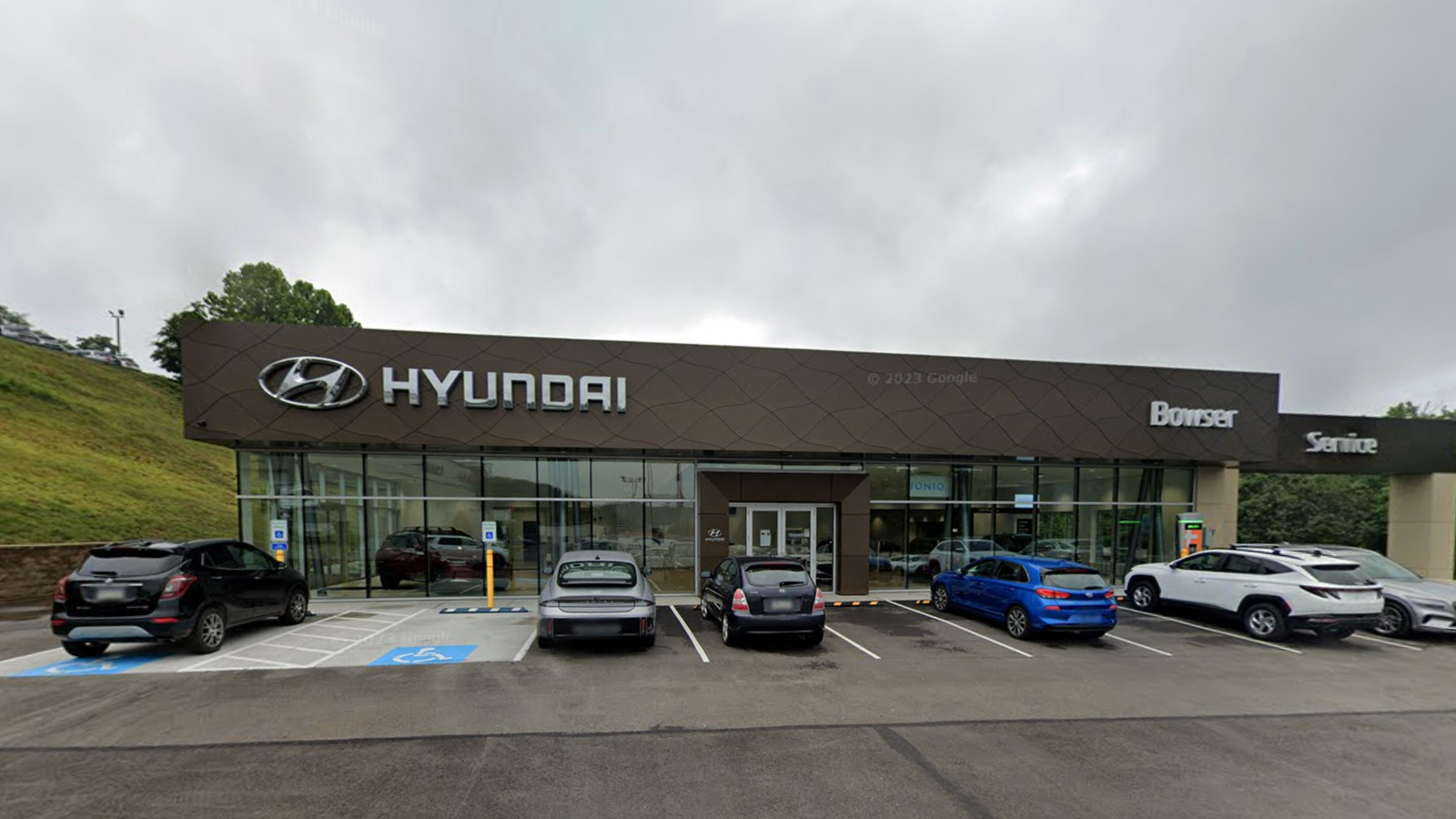 Bowser Hyundai front elevation drawing of the dealership building.